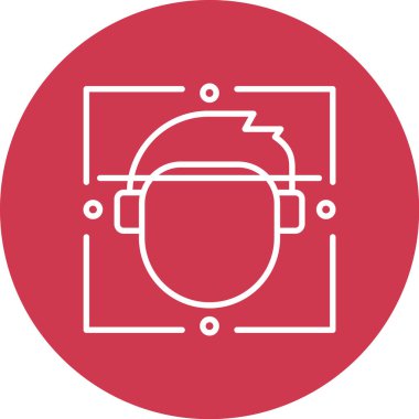 Yuvarlak bir kırmızı ve beyaz ikonun vektör çizimi