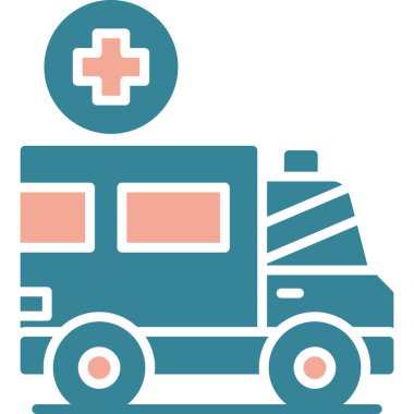 Hastane acil tıbbi ikonu düz stil