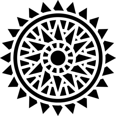 Güneş ikonu, siyah renk tasarımı illüstrasyonu