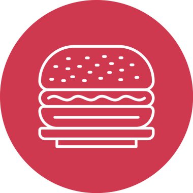 Hamburger. Web simgesi basit illüstrasyon