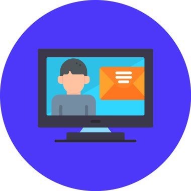 Video arama düz simgesi