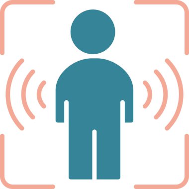 Adam müzik ikonu vektör illüstrasyonunu dinliyor