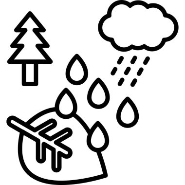 Yağmur. Web simgesi basit illüstrasyon