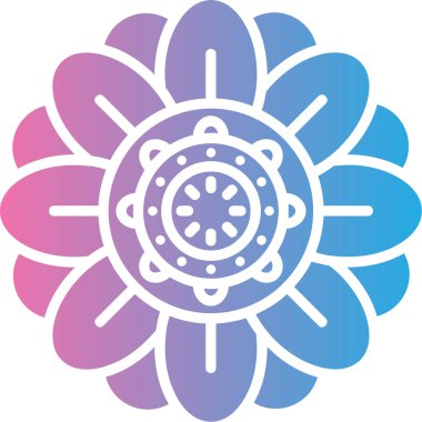 Nilüfer çiçeği. Web simgesi illüstrasyonu