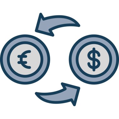 Dolar para aktarım simgesi doldurulmuş dış hat biçimi