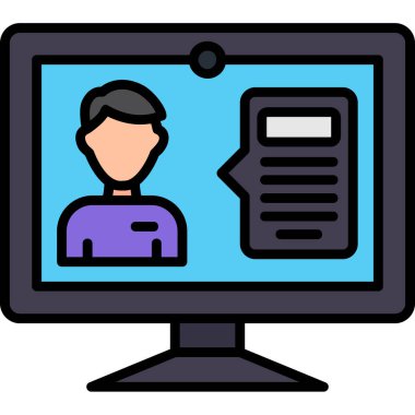 Online eğitim. Web simgesi basit illüstrasyon