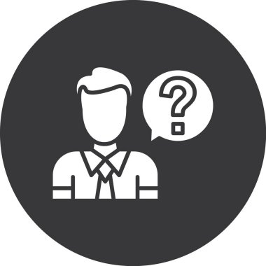 Soru işareti olan bir adamın vektör çizimi