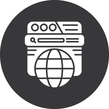 tarayıcı vektör illüstrasyonu, satır simgesi