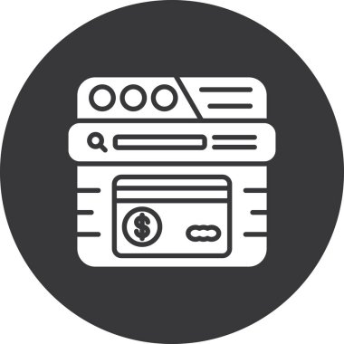 Kredi kartı ikonu. İnternet için basit bir kredi kartı vektör simgesi çizimi. beyaz arkaplanda izole