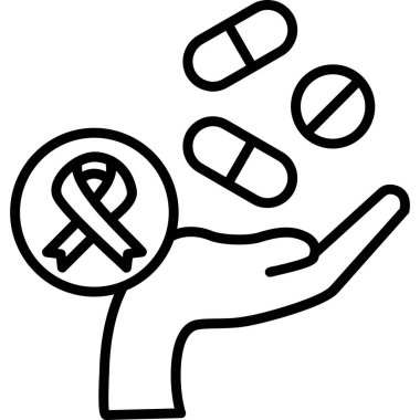 Uyuşturucu bağımlılığı uyuşturucu ikonu ana hatlarıyla