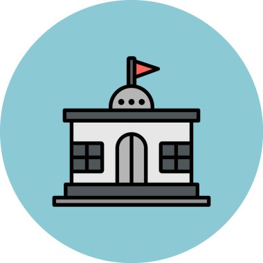 Bina. Web simgesi basit illüstrasyon