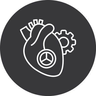 Kalp vektör satırı simgesi