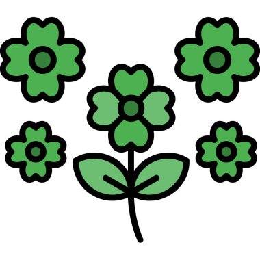 Taslak biçiminde yonca yaprağı doğa simgesi