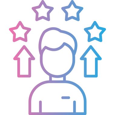 Yıldızlı insan vektör simgesi, vektör illüstrasyonu