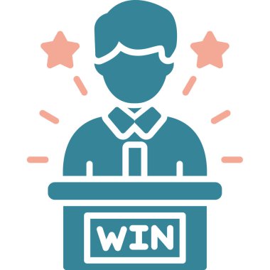 Kazandım. Web simgesi basit illüstrasyon