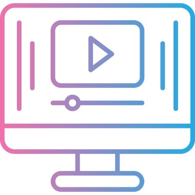 video. Web simgesi basit illüstrasyon