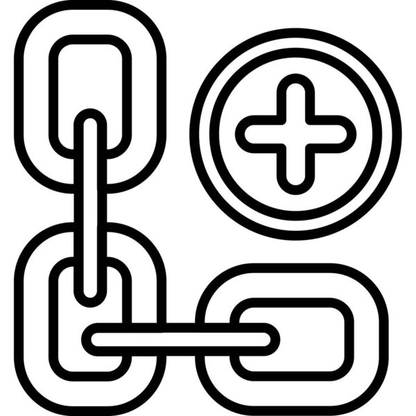 иконка звена цепи, стиль контура