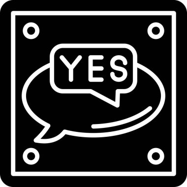 evet simge, vektör illüstrasyonu