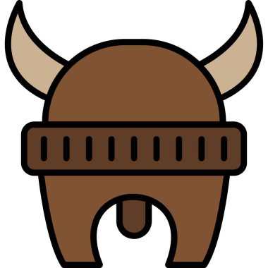 Viking Viking miğfer ikonu. Beyaz üzerinde izole edilmiş ağ için ana hatlı Viking miğfer vektör simgesi