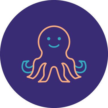 Ahtapot simgesinin vektör illüstrasyonu