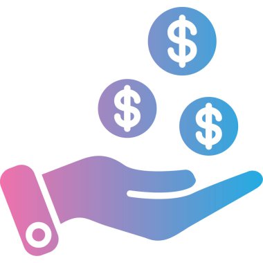 Para için. Web basit simgesi illüstrasyonu