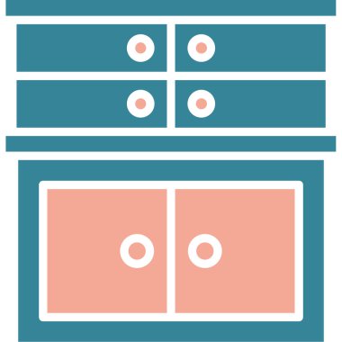 Mutfak dolabı mobilya simgesi - taslak biçimi