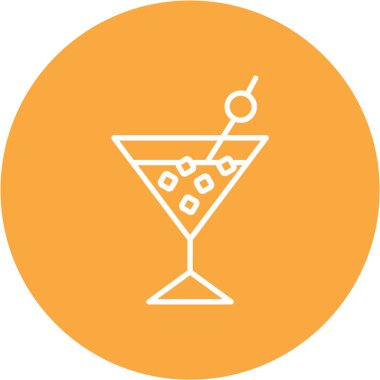 Kokteyl ikonu vektör illüstrasyonu