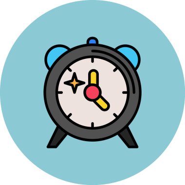 Alarm saati düz simgesi, vektör illüstrasyonu