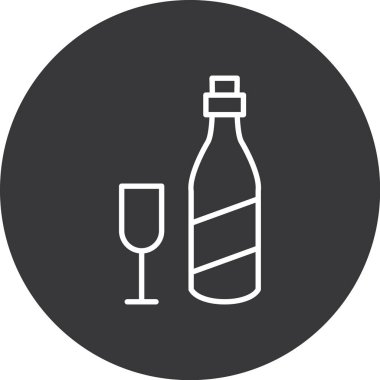 Meyve suyu ikonu şişesi, basit stil.