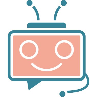 robot. Web simgesi basit illüstrasyon