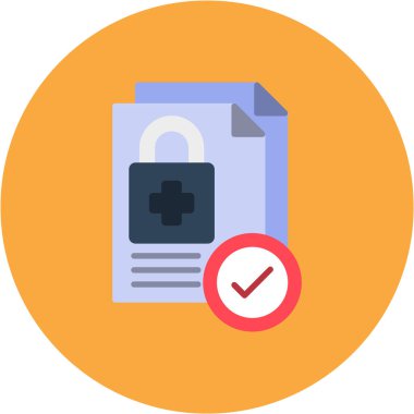 Güvenli vektör dairesi düz simgesi