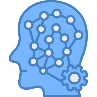 Beyin. Web simgesi basit illüstrasyon