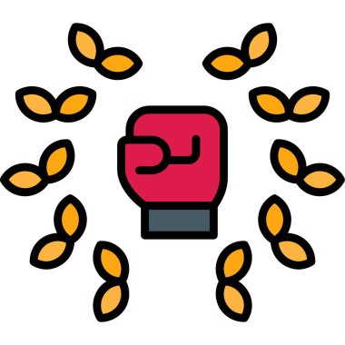 Boks eldiveni ikonu. boks eldiveni ikon rengi düz izole