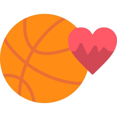 Basketbol vektörü düz renk simgesi