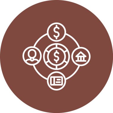 İş ve finans simgesinin vektör illüstrasyonu