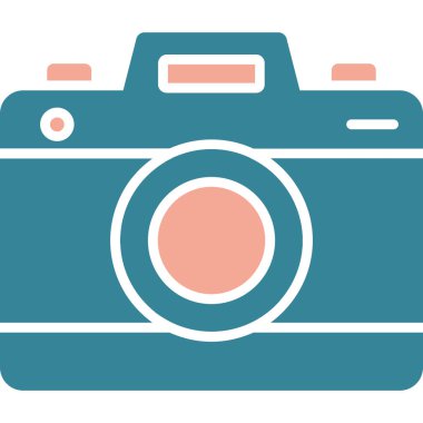 Kamera Simgesi, Basit Renk Vektörü İllüstrasyonu