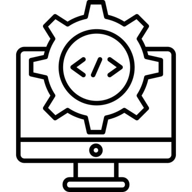 bilgisayar ayarlama vektör çizgisi dekoru