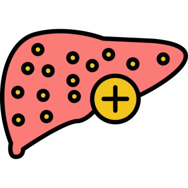 Beyaz arkaplanda karaciğer simgesi izole edilmiş. vektör.