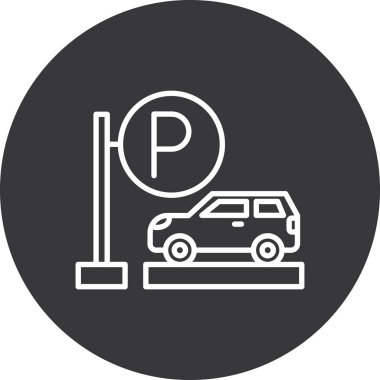 park çizgisi vektör tasarımı illüstrasyonu