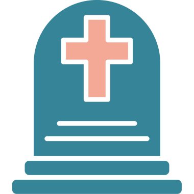 Mezar taşı. Web simgesi basit illüstrasyon