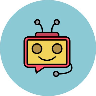 Çizgi film robot simgesinin vektör çizimi