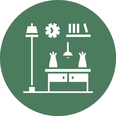 Mobilya ve ev simgelerinin vektör çizimi