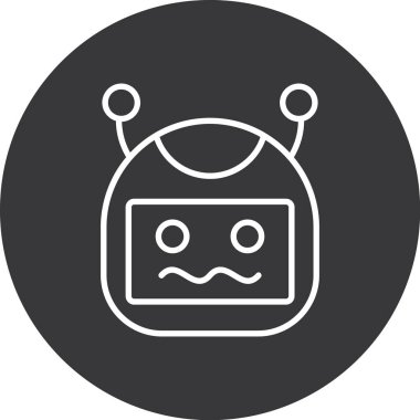 Moda Biçimli Robot Simgesi İzole Arkaplan