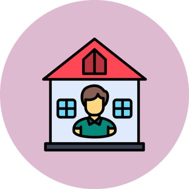 Bir karikatür evi simgesinin vektör çizimi