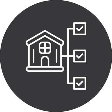 Emlak çizgisi simgesi, vektör illüstrasyonu