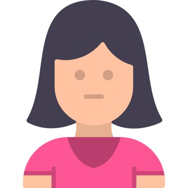 avatar kadın kişi simgesi düz stil