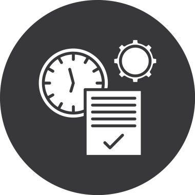 zaman yönetimi simgesi, vektör illüstrasyonu