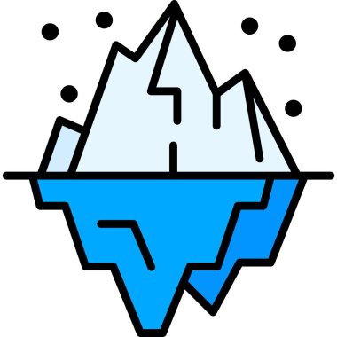 Dağ ikonu, basit vektör illüstrasyonu