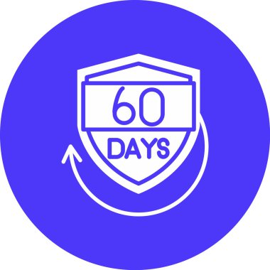 60 günlük izin simgesi, satır vektör tasarımı