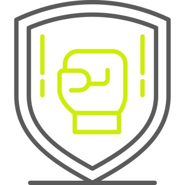 Yeşil bir kalkan simgesinin vektör illüstrasyonu